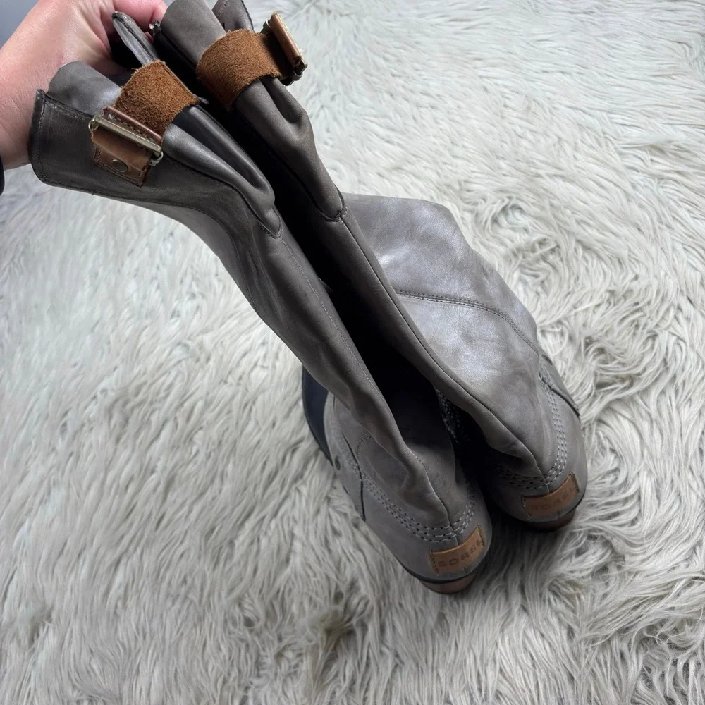 Sorel Women's 9 Gray Slimpack Tall Riding Boots Waterproof Western Equestrian